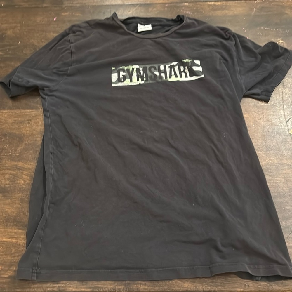 Gymshark Black Tee with Camo Logo